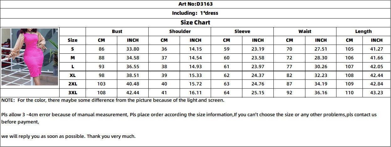 Africa Plus Size Women's Fall Winter Long Sleeve Lace-Up Color Block Chic Career Dress 8