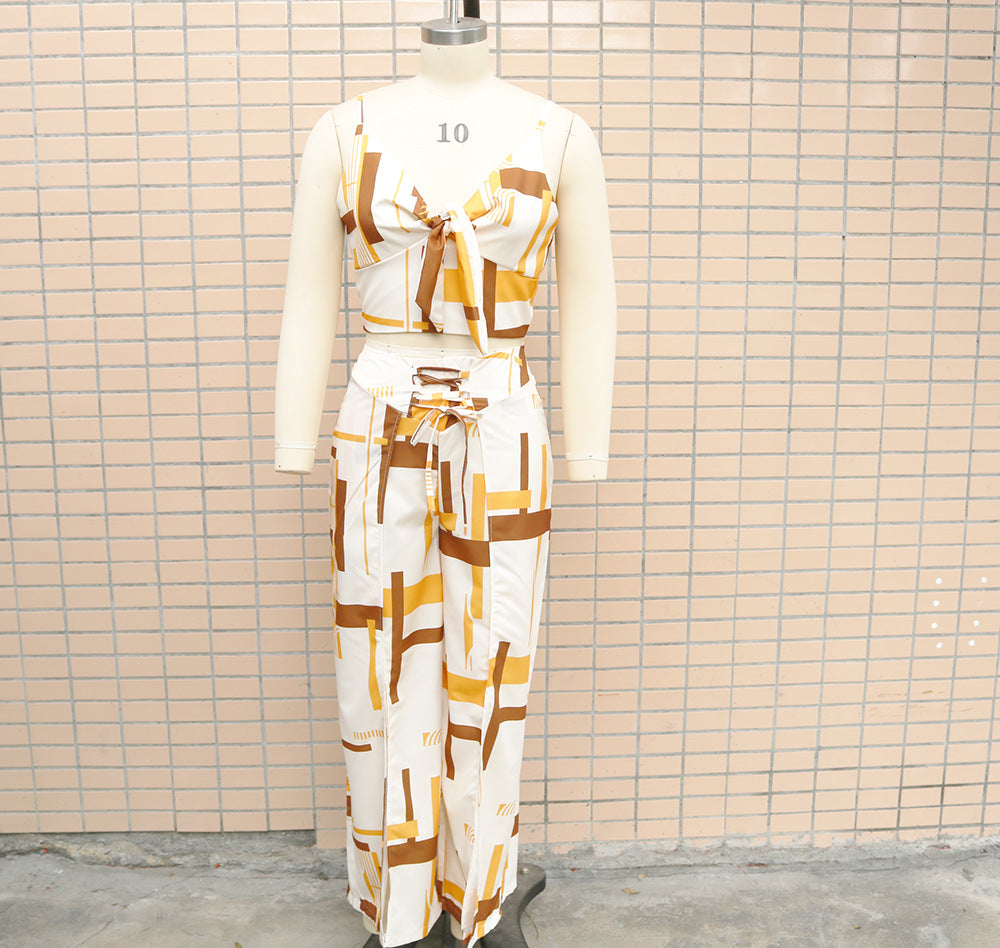 Women's fashion print Casual two-piece trousers Set 13