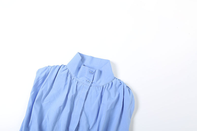 Autumn Women's Fashion High Neck Color Block Sexy Crop Top Short Skirt Set 12