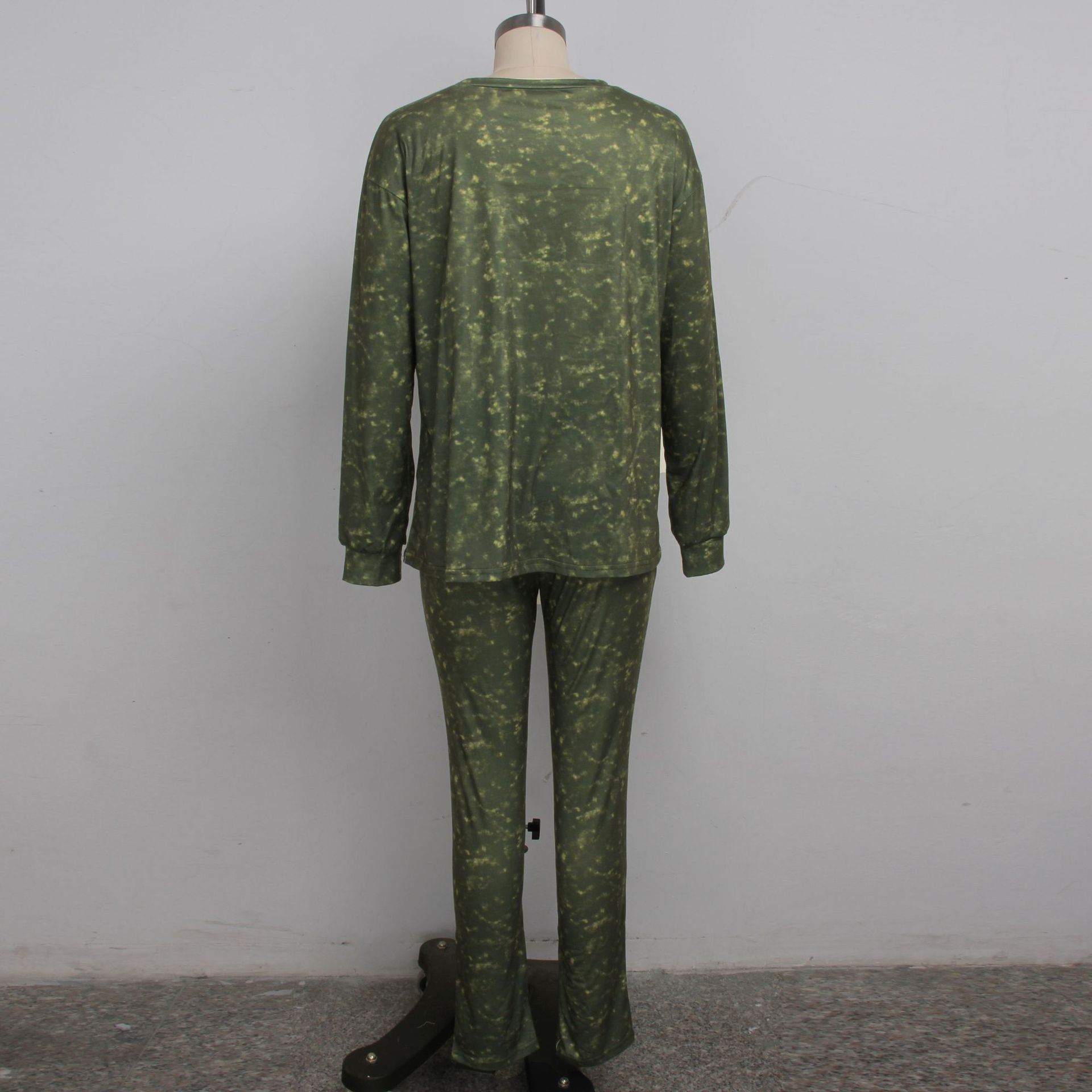 Women's Casual Fashion Casual Round Neck Long Sleeve Two-Piece Pants Set 18