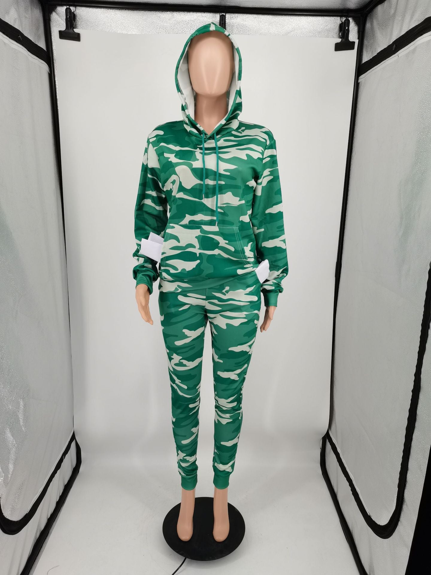 Women's Fashionable Sportswear Camouflage Two-Piece Tracksuit Set 26