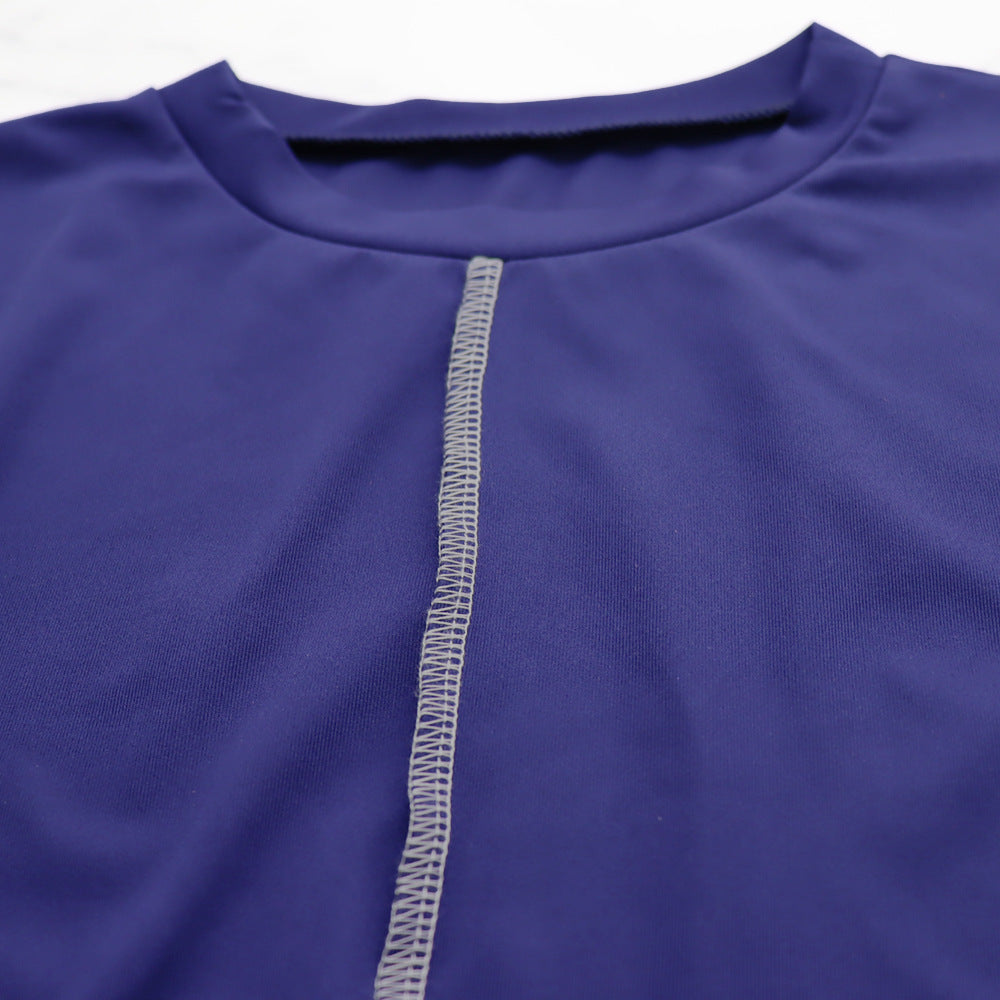 Summer Drawstring High Waist Slit Women's Fashion Two-Piece Pants Set 20