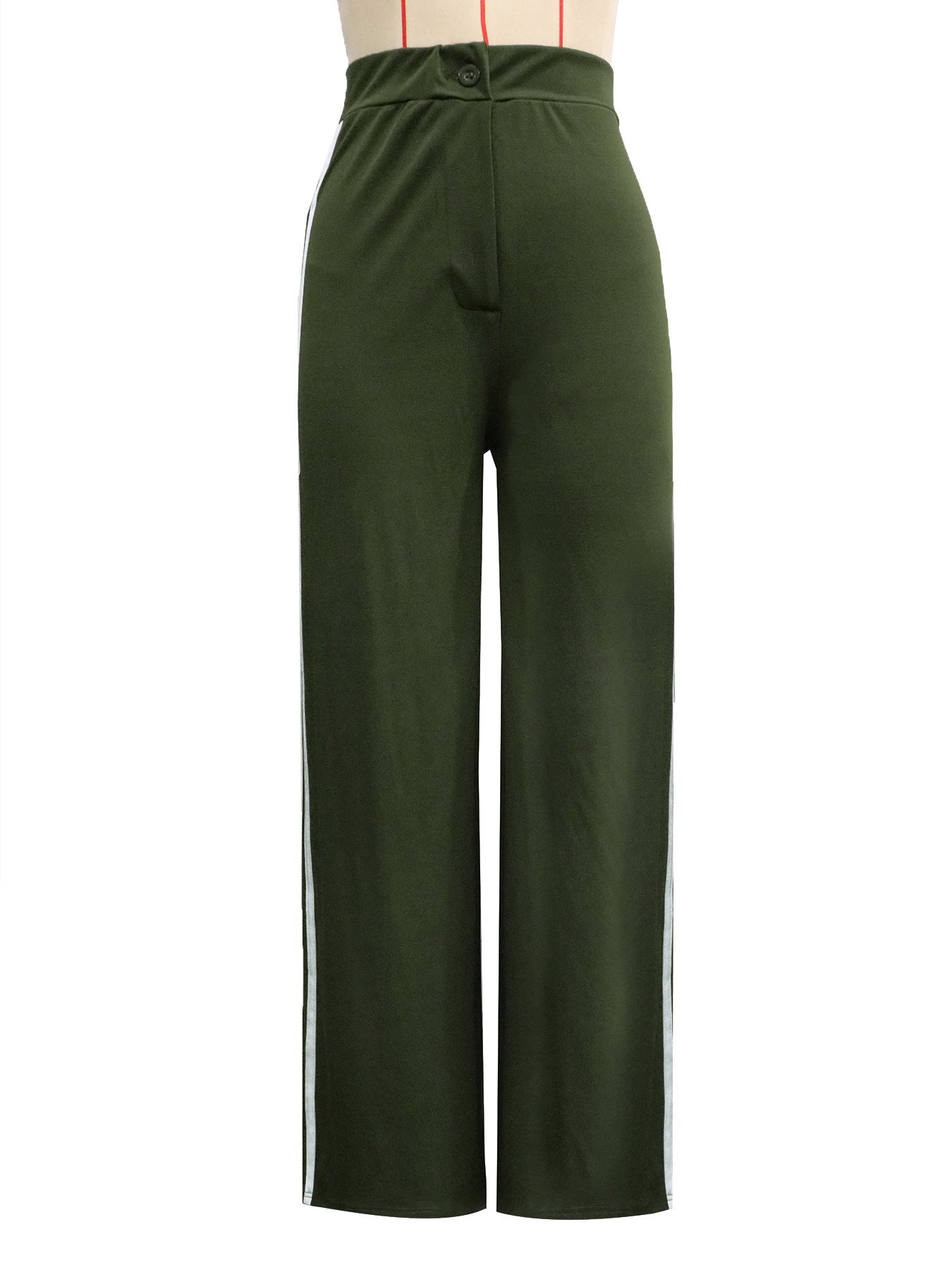 Women's Side Stripe High-Waist Straight Leg Casual Pants 19