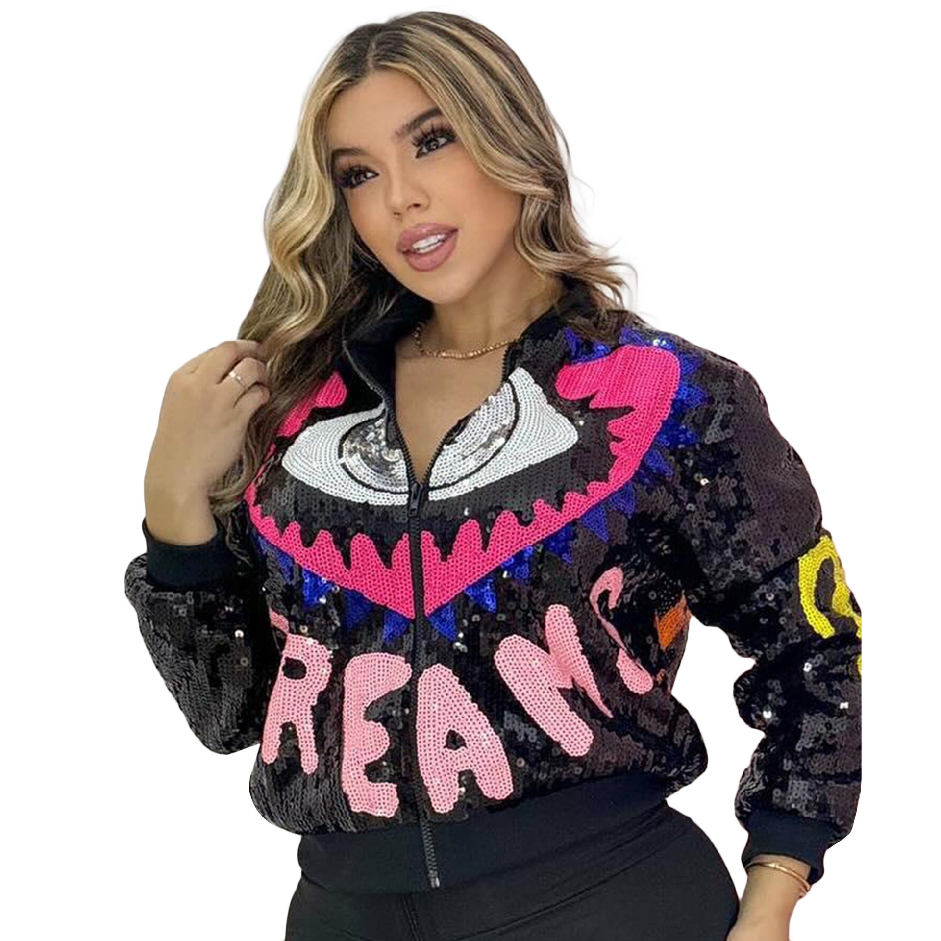 Women's Fashion Chic Career Long Sleeve Slim Fit Shiny Jacket 6