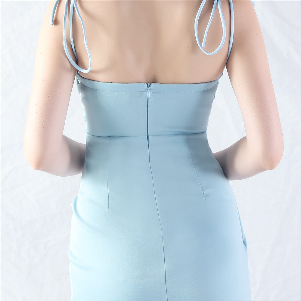 Women Two-way Rope Binding Satin Evening Dress 43