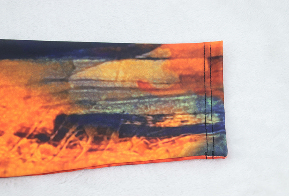 Women Turndown Collar Long Sleeve Printed Casual Two-piece Set 19