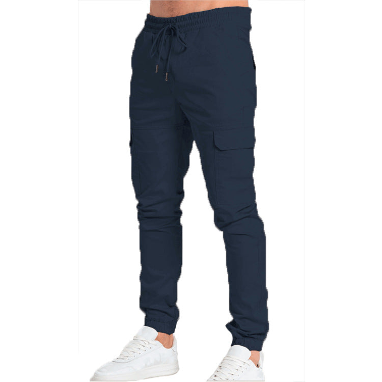 Men's Casual Trousers Slim Fit Casual Solid Color Trousers 4