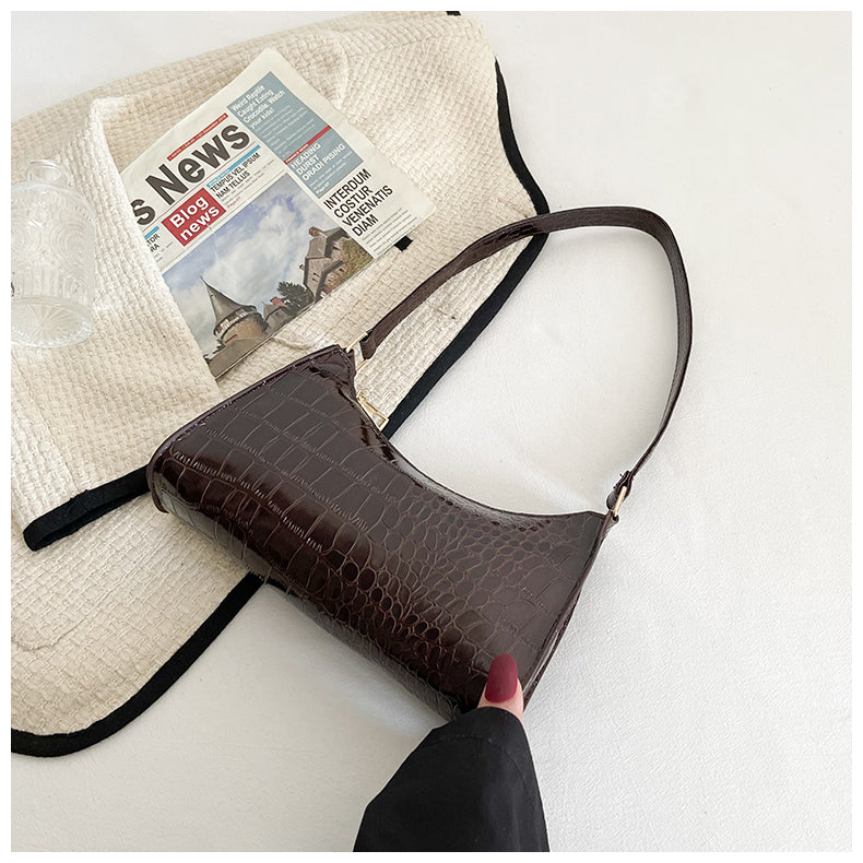 Handheld mini women's bag winter fashion shoulder bag Trendy gradient underarm baguette bag 59