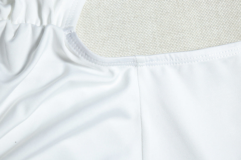 Women's Fashion Solid Color Slash Shoulder Sleeveless Ribbon Fishtail Chic Long Dress 16