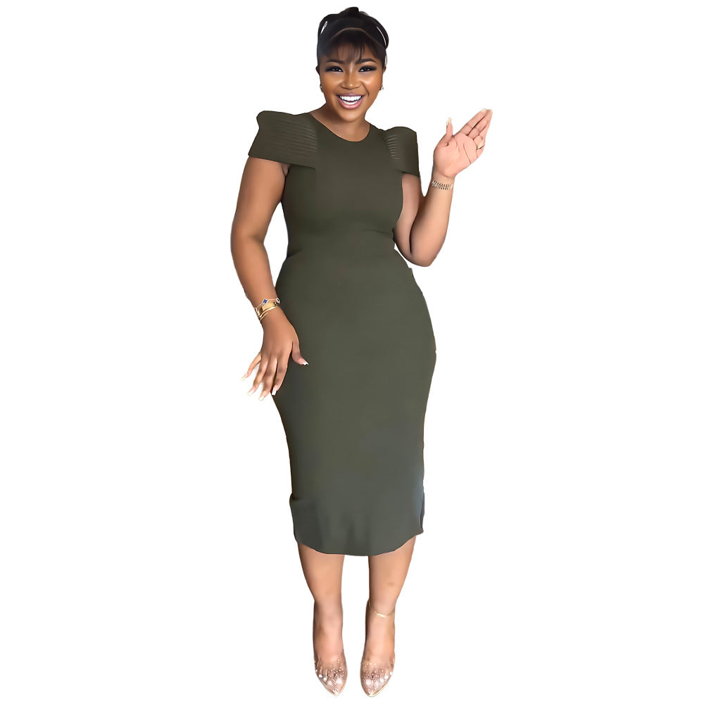 Women's Sleeveless Casual Career Slit Bodycon Dress 9