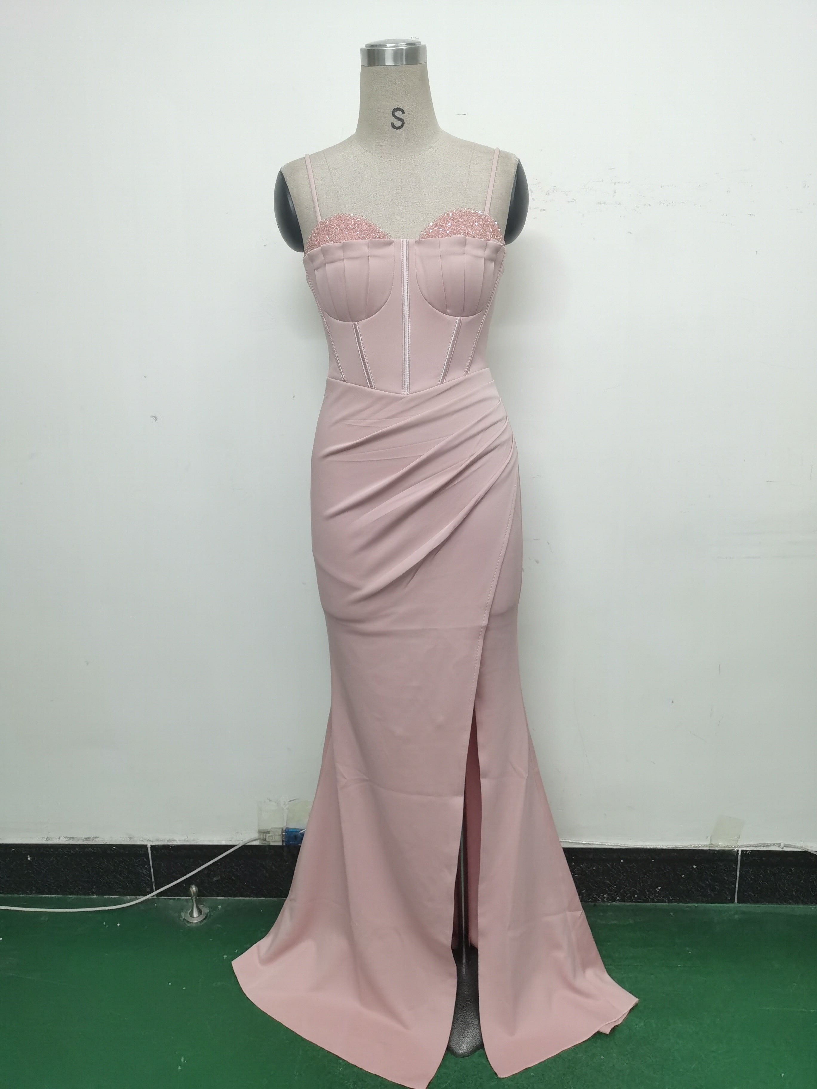 Women Fishbone Crystal Evening Dress 28