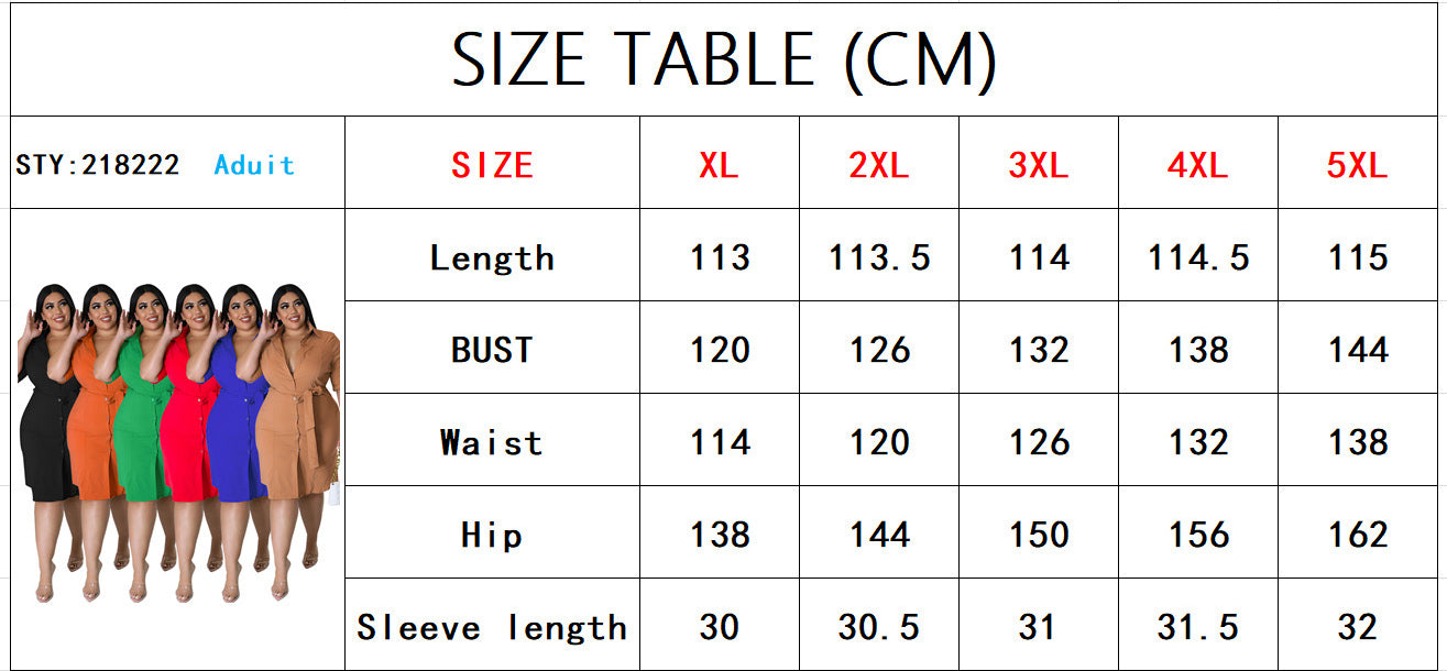 Plus Size Women Fall Solid Short Sleeve Shirt Dress 16