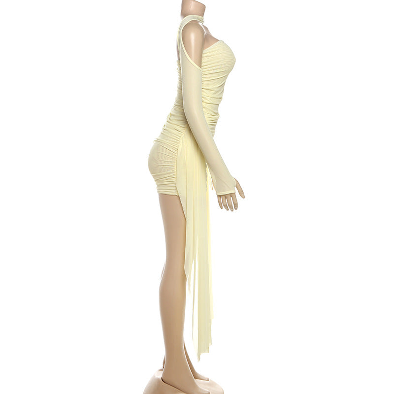 Women Halter Neck Strapless Bodycon Mini Dress 8