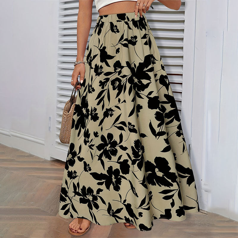 Women Printed Pleated Skirt Skirt