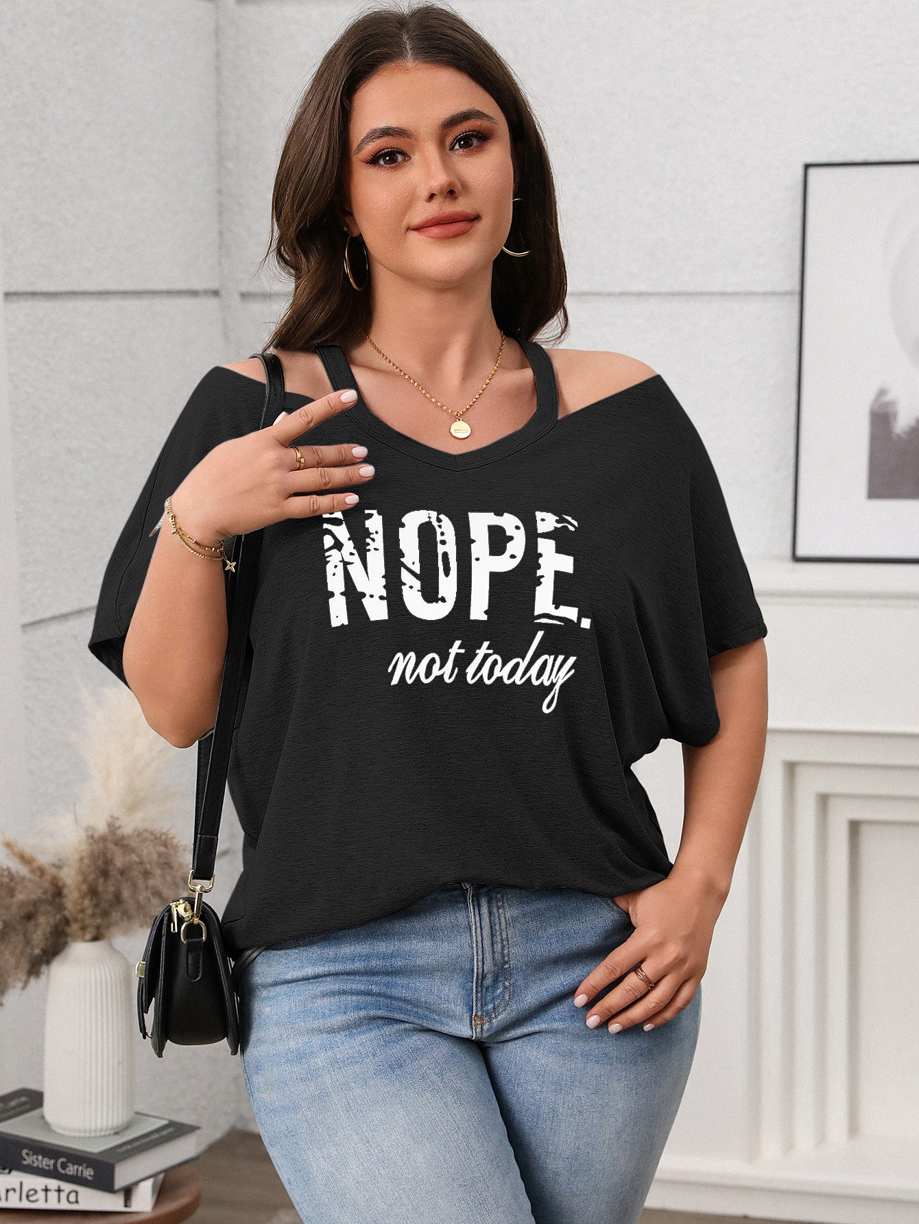 Spring Casual Plus Size Women's Short-Sleeve Off-Shoulder Top 21