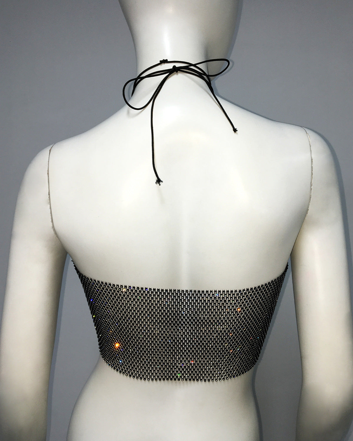 Women spring summer fishnet rhinestone strechy sexy slit mini dress 11