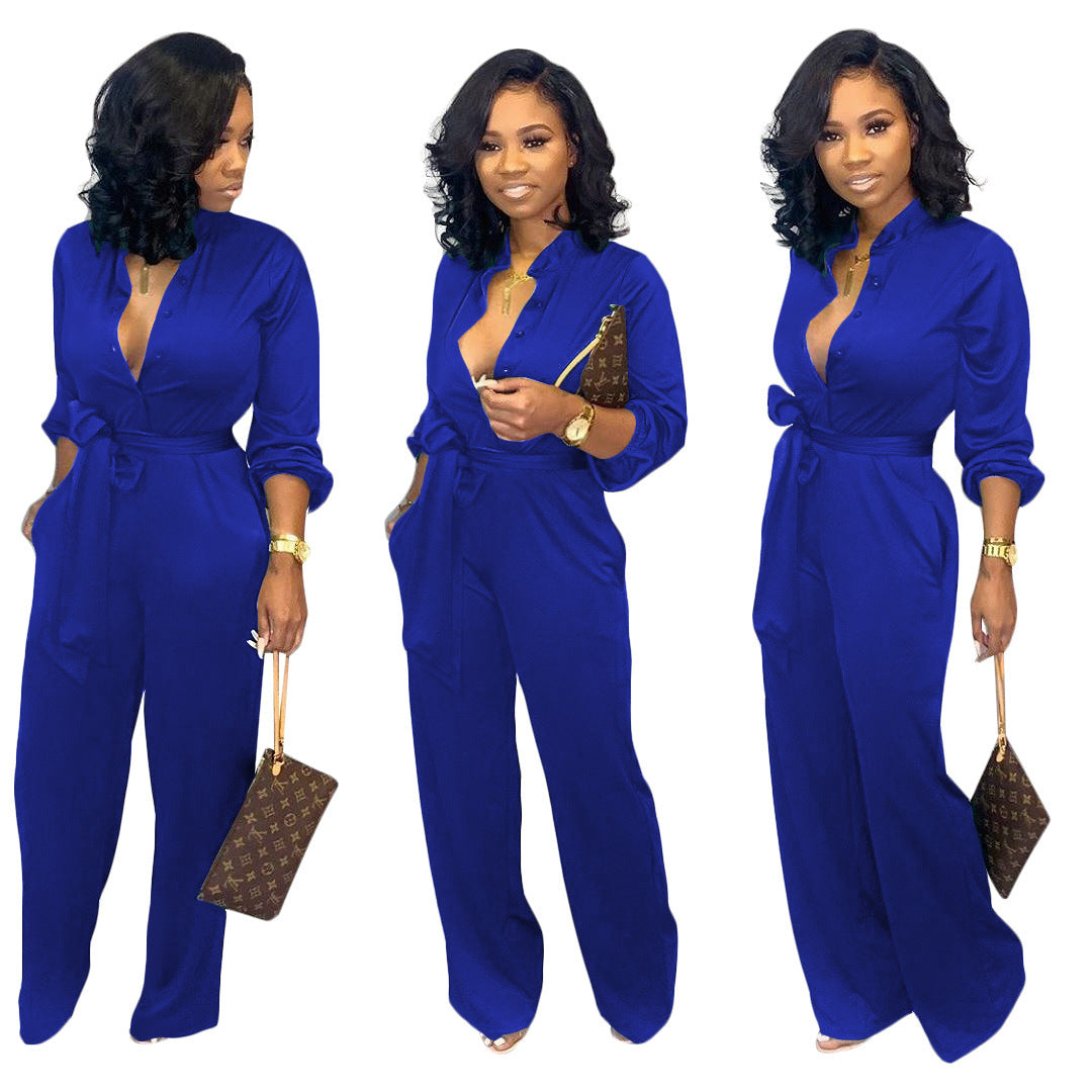 Women Sexy Solid Loose Jumpsuit 10
