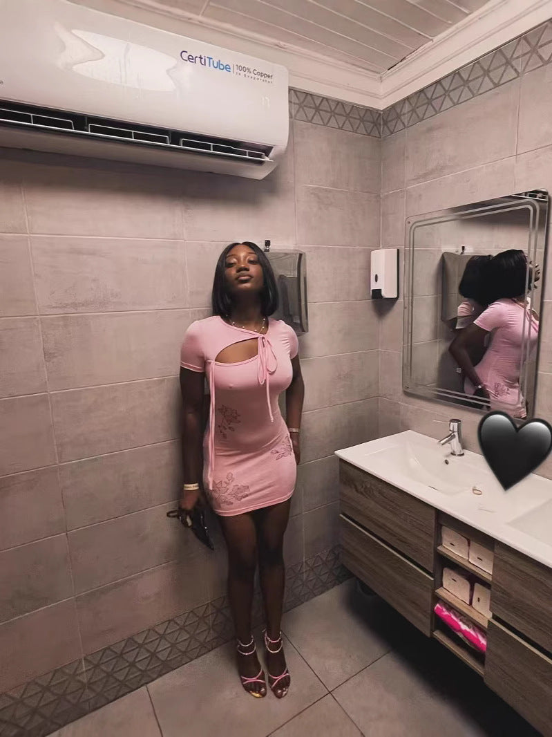 Women's Fashion Chic Casual Slim Beaded Mini Dress