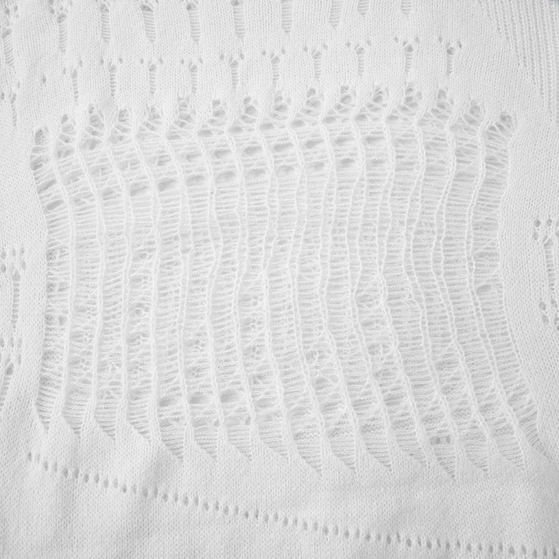Women autumn and winter hollow Ripped knitting Top 15