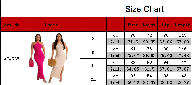 Sleeveless Chic Slit Knitting Dress Women's Cutout Halter Neck Strap Sexy Low Back Cheongsam 12