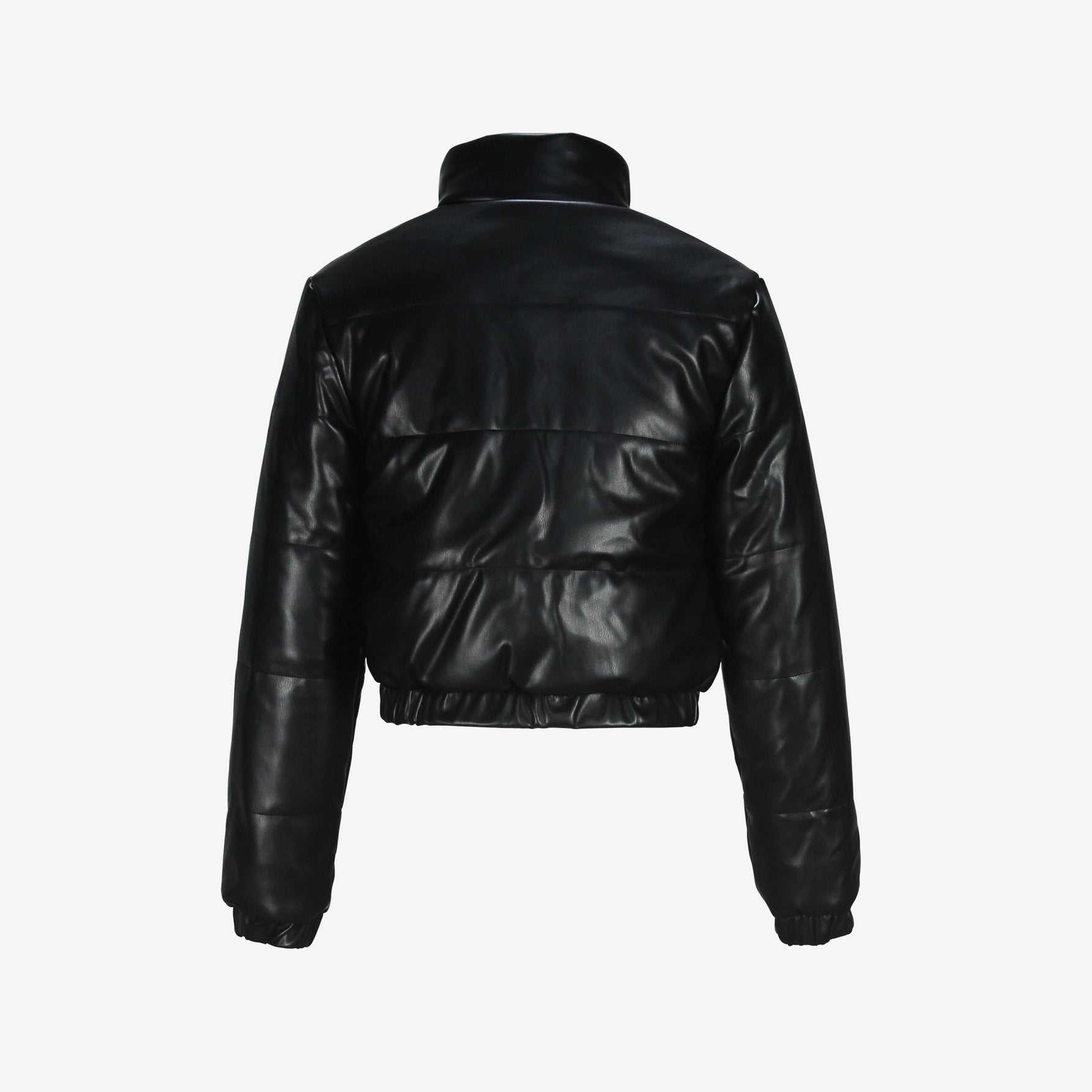 Autumn Winter High Neck Long Sleeve Zipper Fashion Casual Cotton-Padded Jacket 5