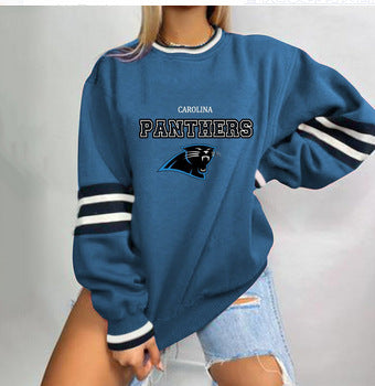 Spring Print Loose Casual Letter Round Neck Long Sleeve Loose T-Shirt 63