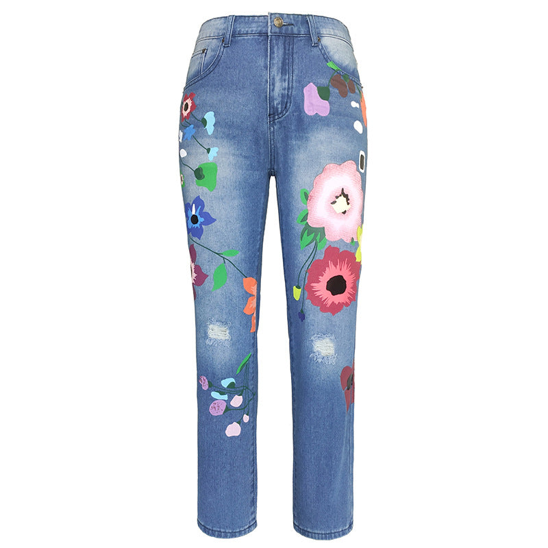 Women printed Denim Pants 16