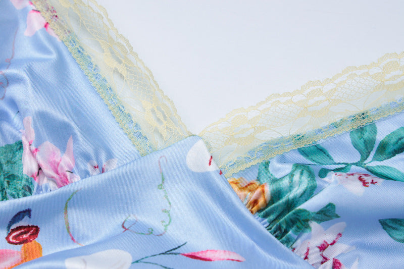 Floral Strap Sexy Low Back Slim Long Dress 14