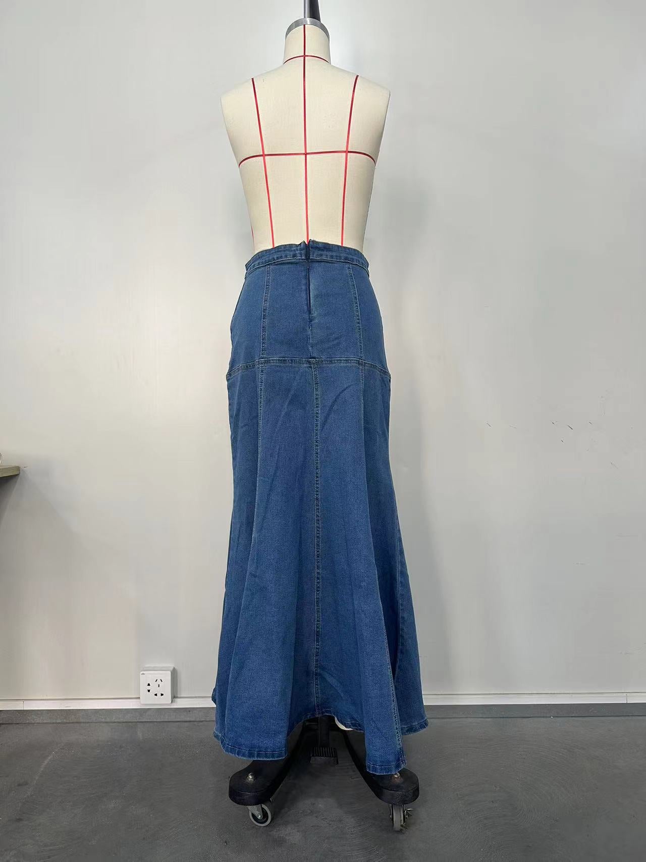 Women Denim Long Skirt 11