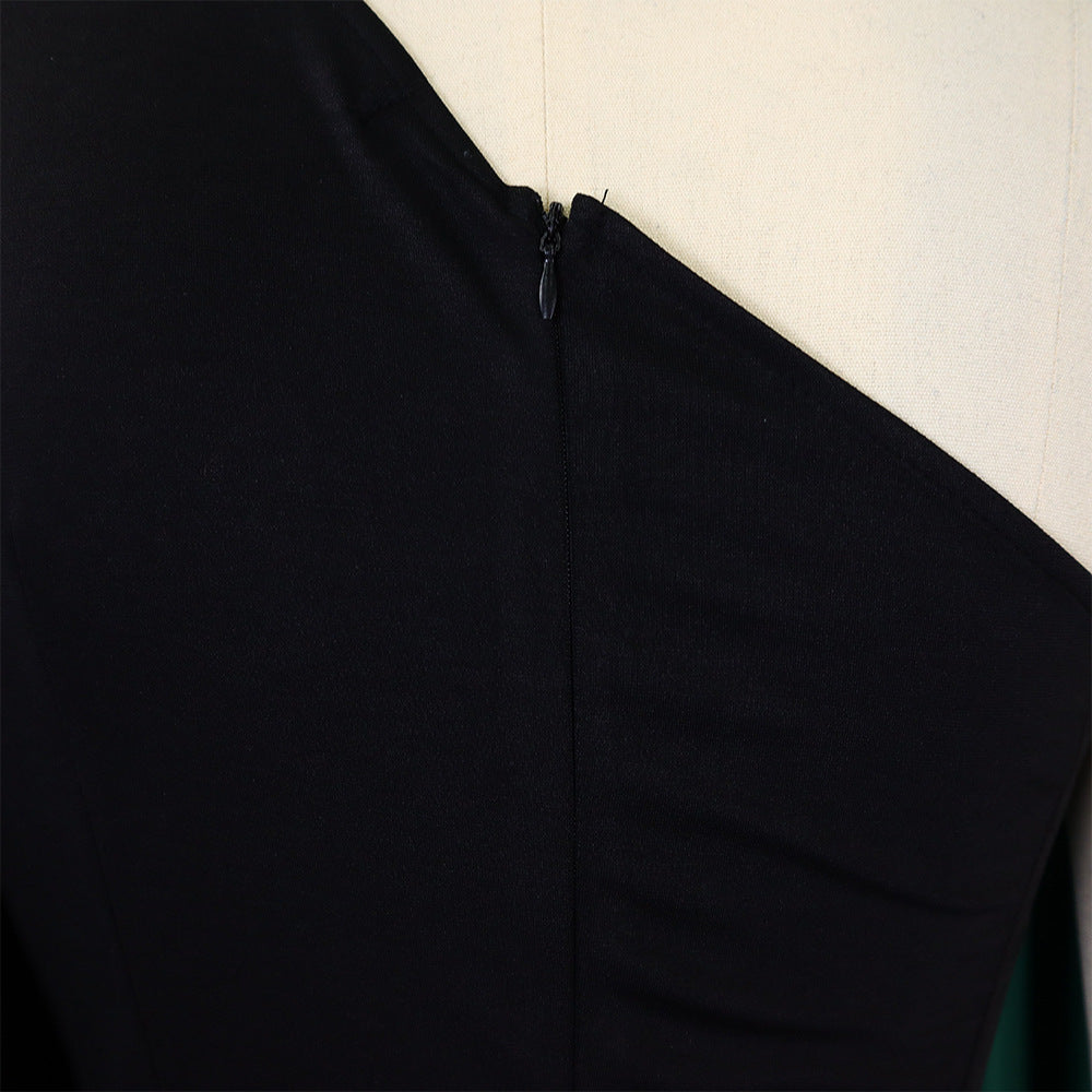 African Women's Solid Color Sexy One Shoulder Formal Party Fashion Jumpsuit 40