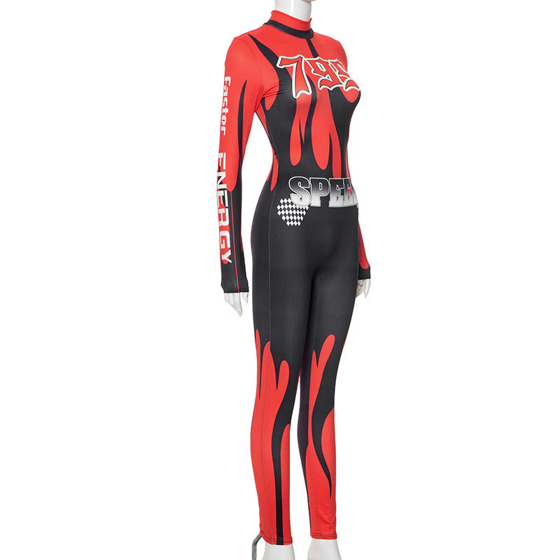 Street style letter print jumpsuit 8