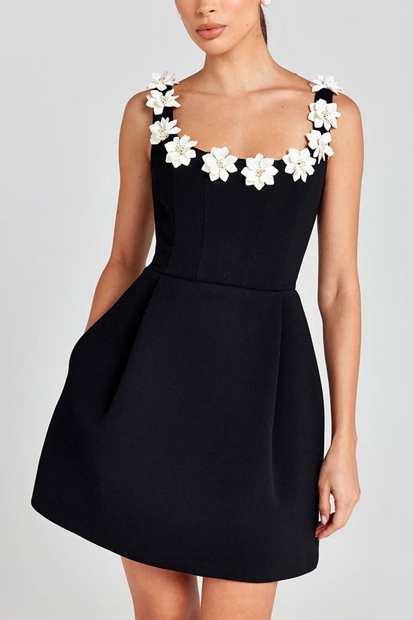 Spring Summer Floral Strap Sleeveless A-Line Loose Casual Women's Dress 4