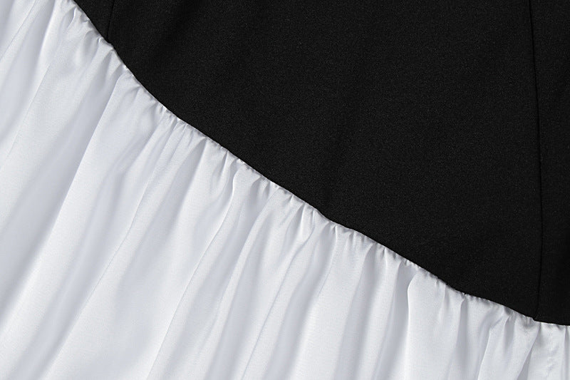 Summer Patchwork Low Back Strapless Slit Solid Dress 16