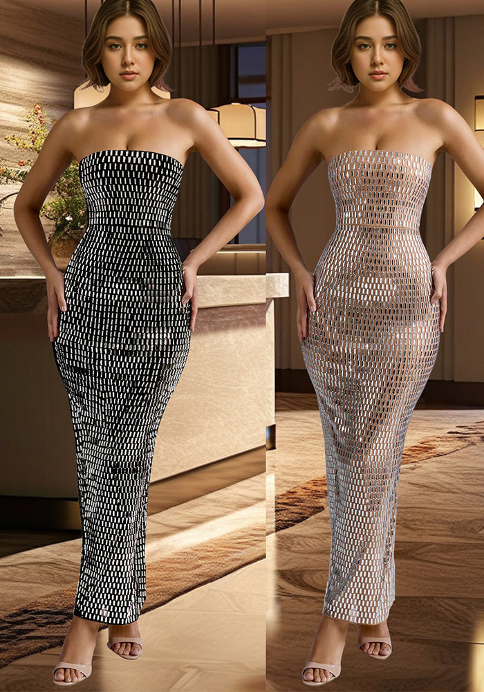 Women Solid beaded sleeveless dress