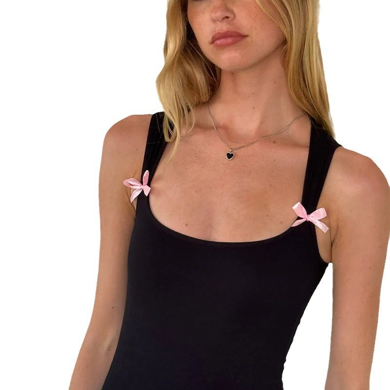 Women's Sexy Bow Strap Slim Bodycon Dress 6