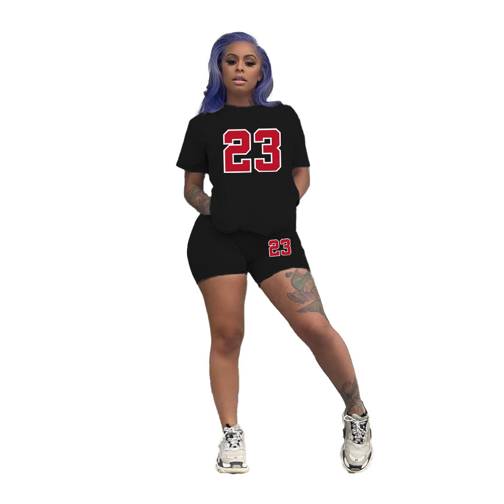 Plus Size Women'S T-Shirt Shorts Set Two Piece Tracksuit 8