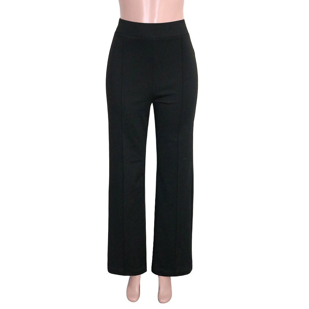 Women Fitted High Waist Style Bell Bottom Pants 17