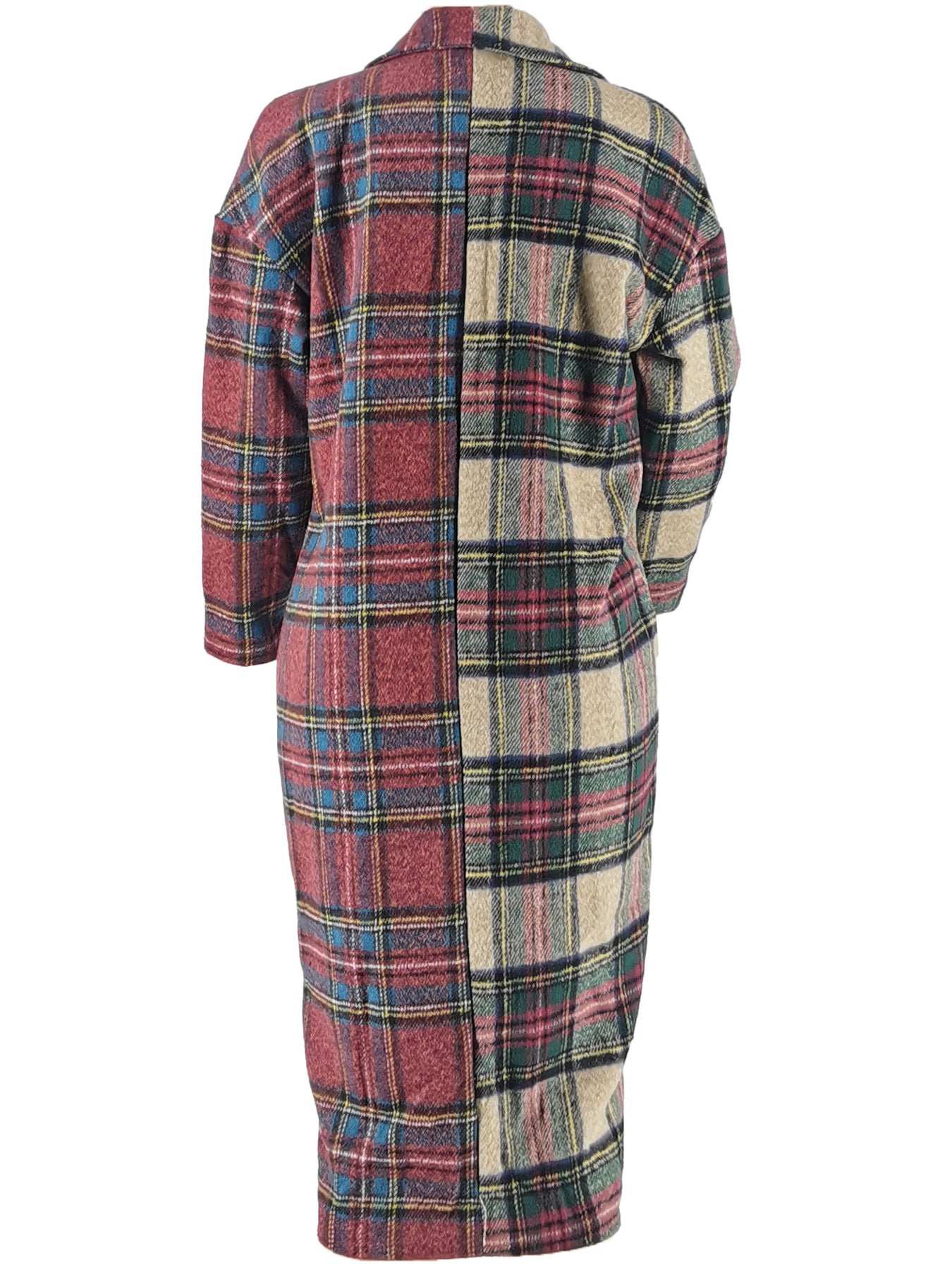 Women Winter Plaid Long Sleeve Long Coat 4