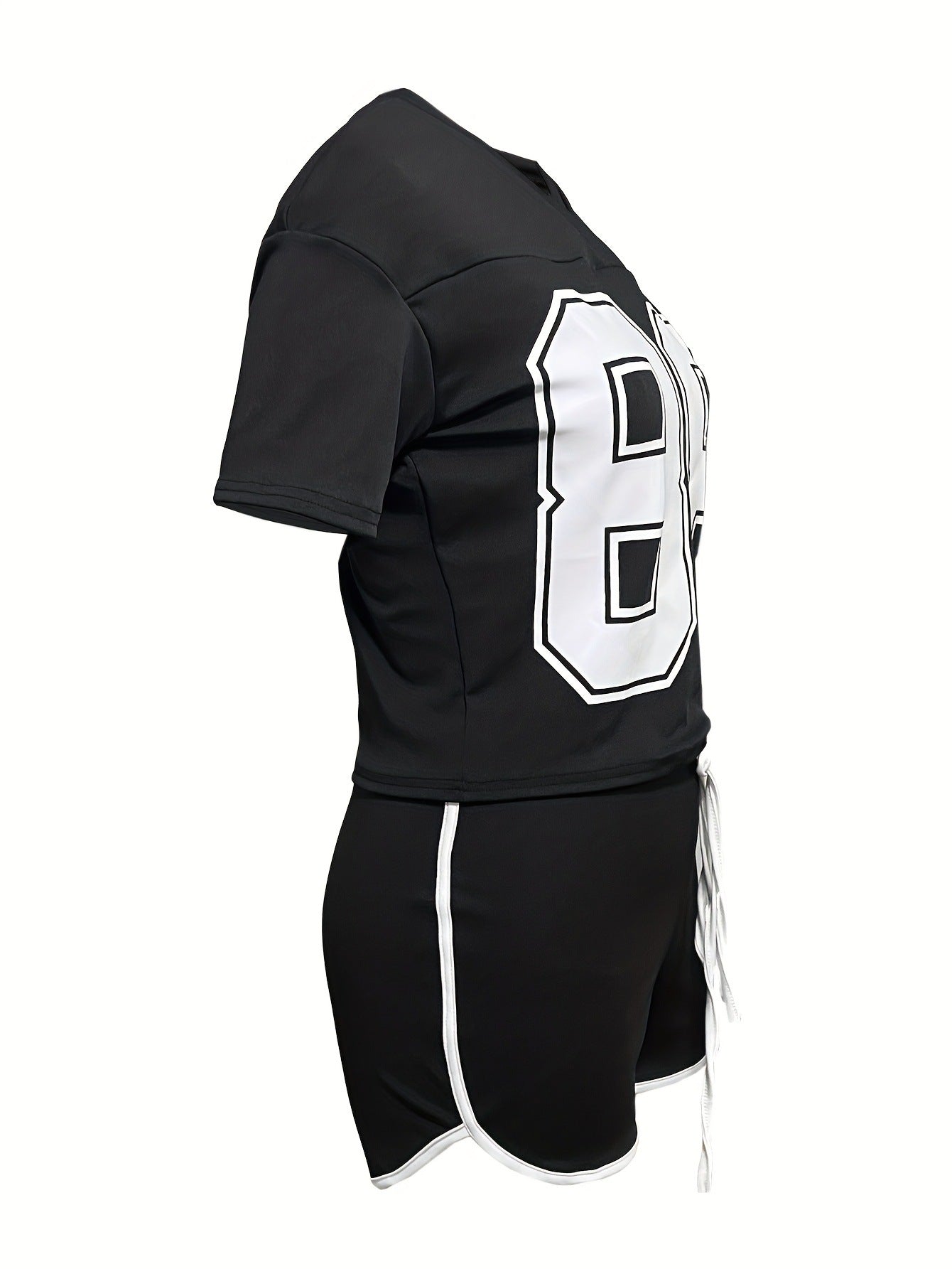 Women casual digital print short-sleeved top and shorts two-piece set 20