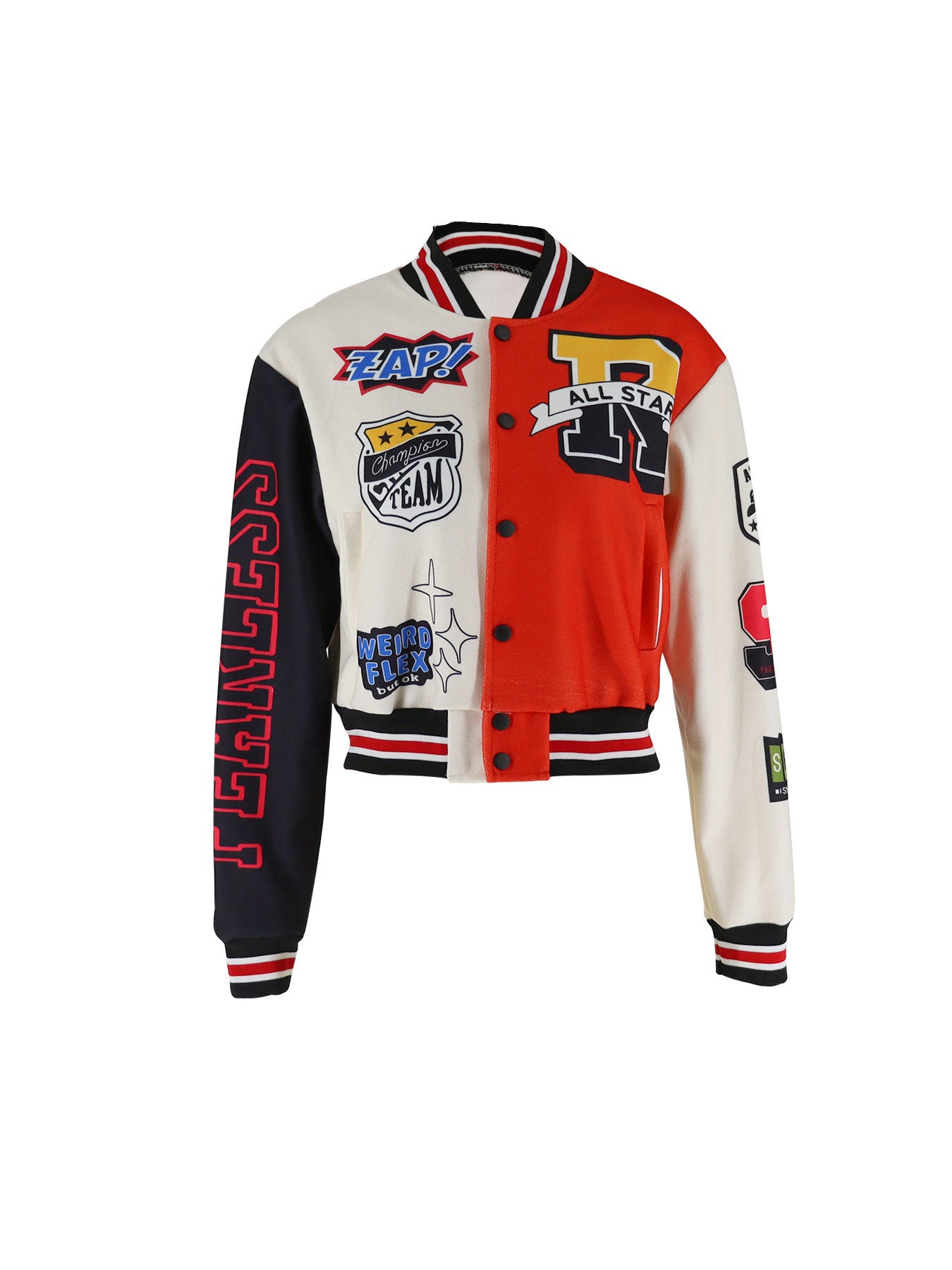 Color-Block Embroidered Baseball Jacket 8