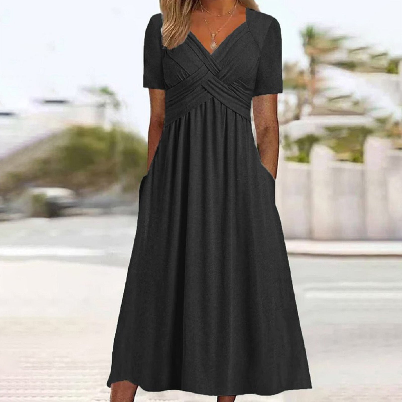 Women Summer Short Sleeve Dress 7
