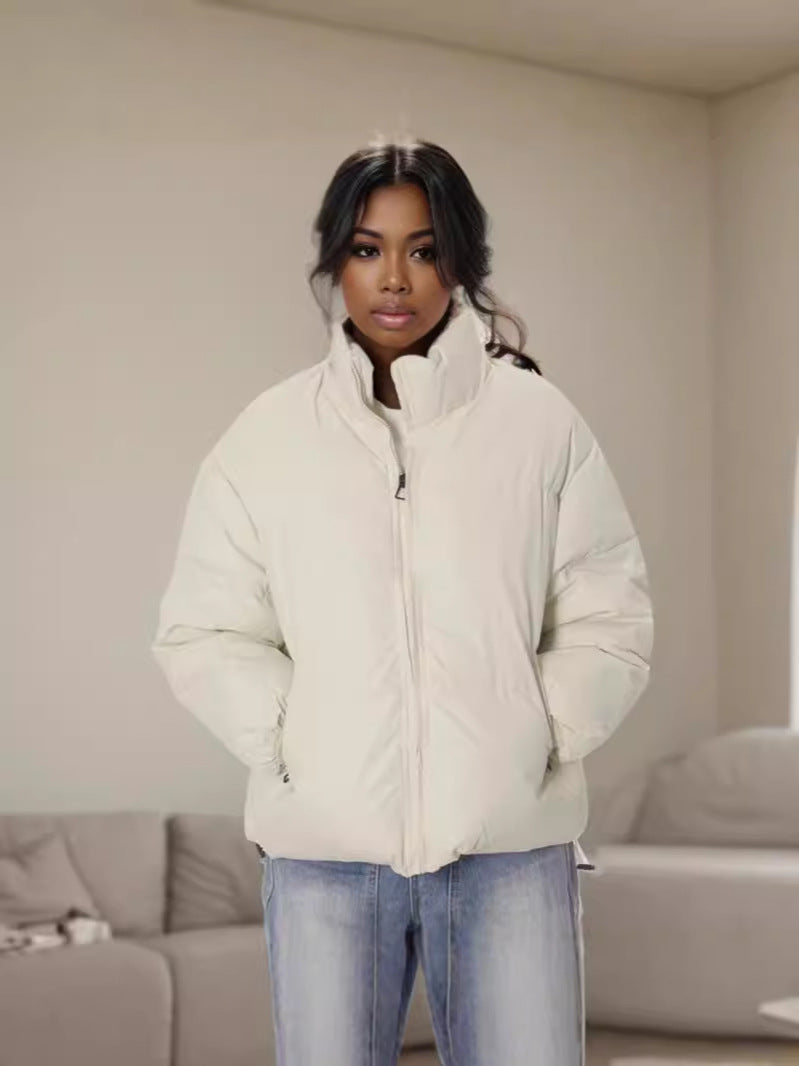 Women long-sleeved high collar zipper warm winter Padding Jacket 8