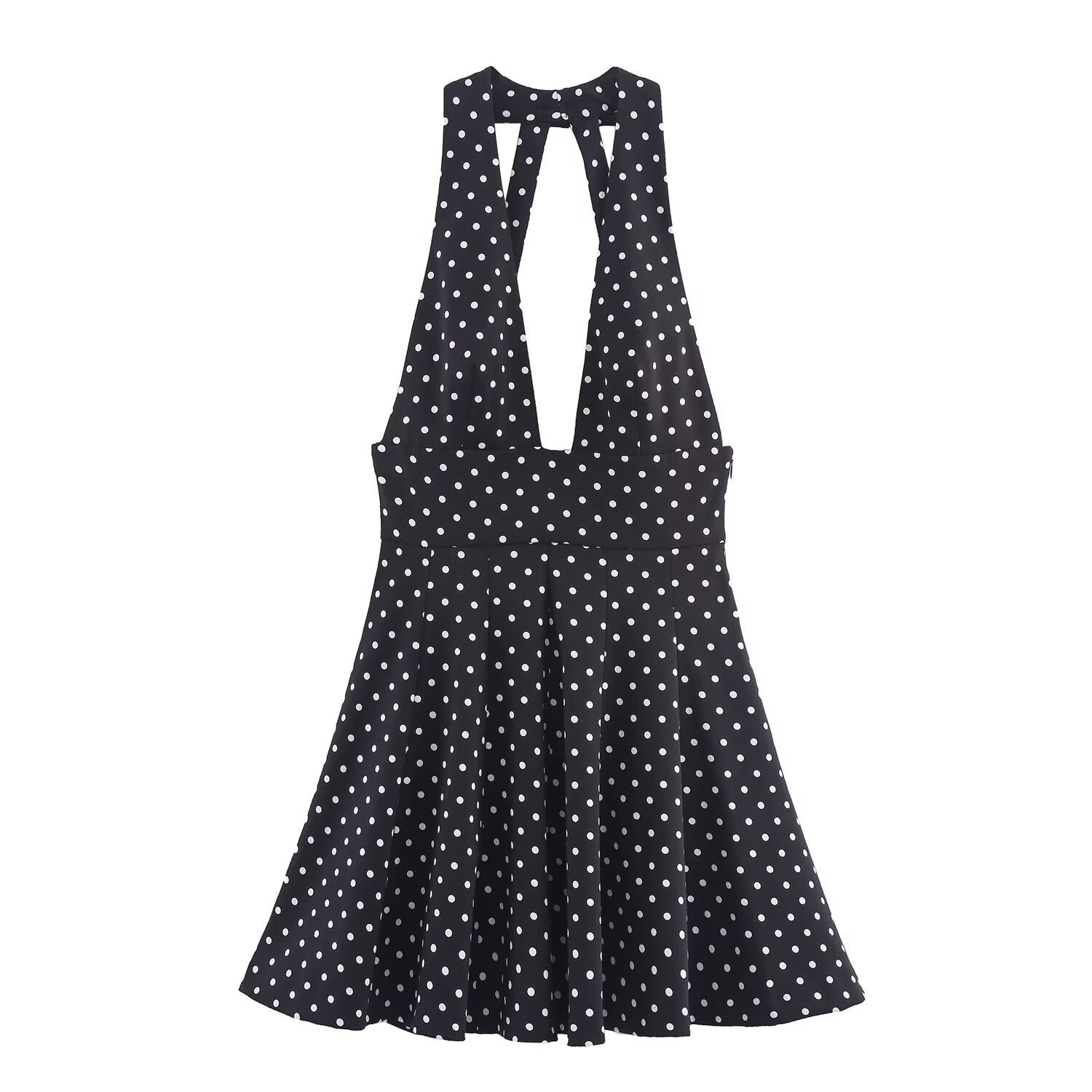 Summer Women's Polka Dot Casual Halter Neck Short Dress