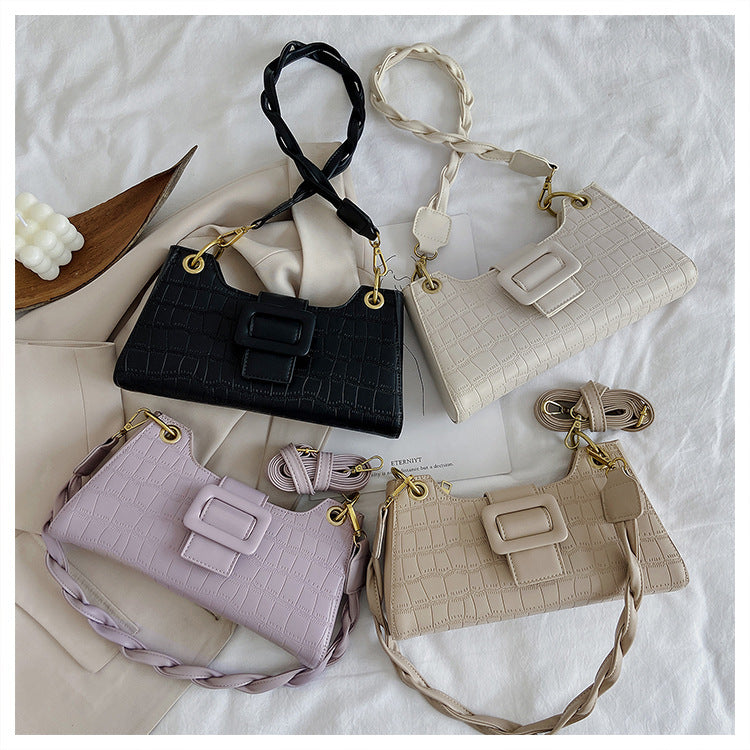 French Armpit Bag Women's Trendy Fashion Crossbody Bag Shoulder Baguette Bag 21