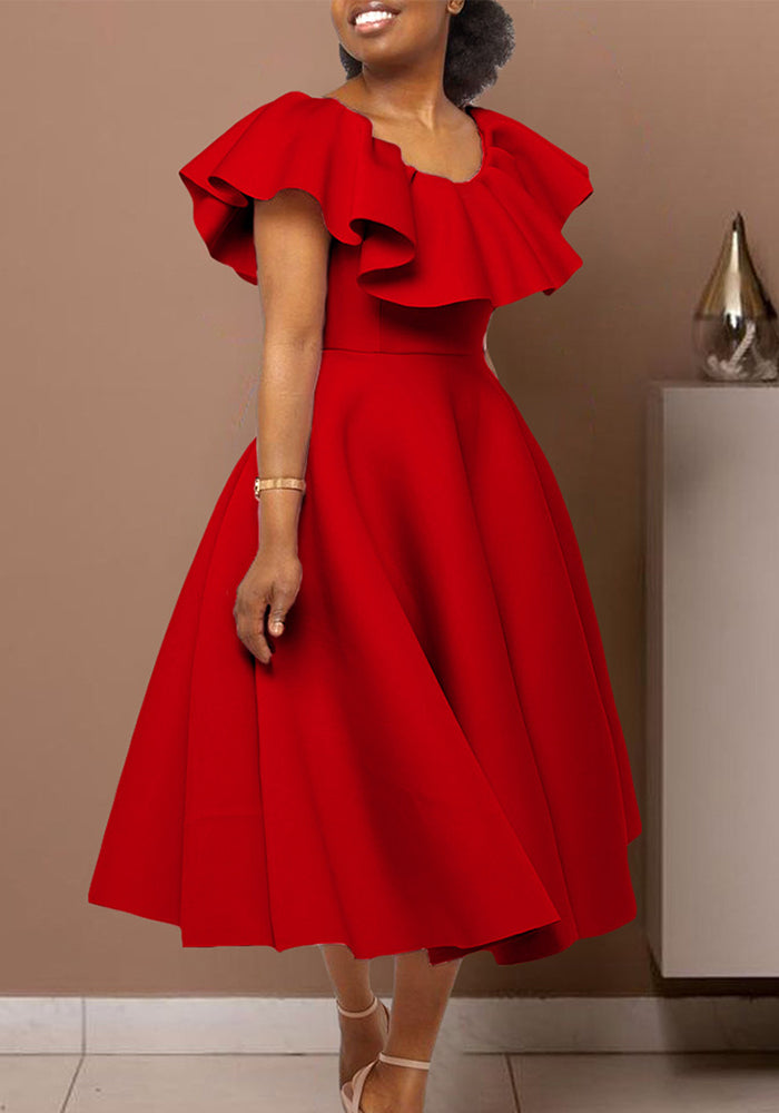 Fashionable Chic and Elegant Ruffled A-line Formal Party & Evening Dress