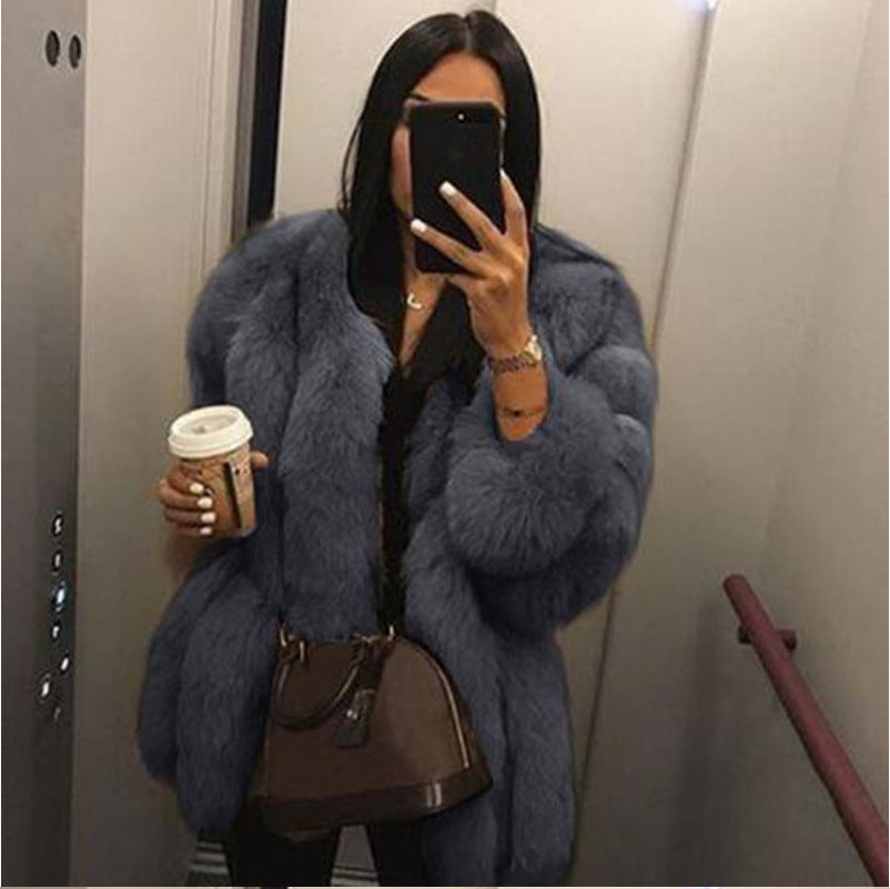 Women's Faux Fur Jacket Autumn And Winter Faux Fur Coat 14