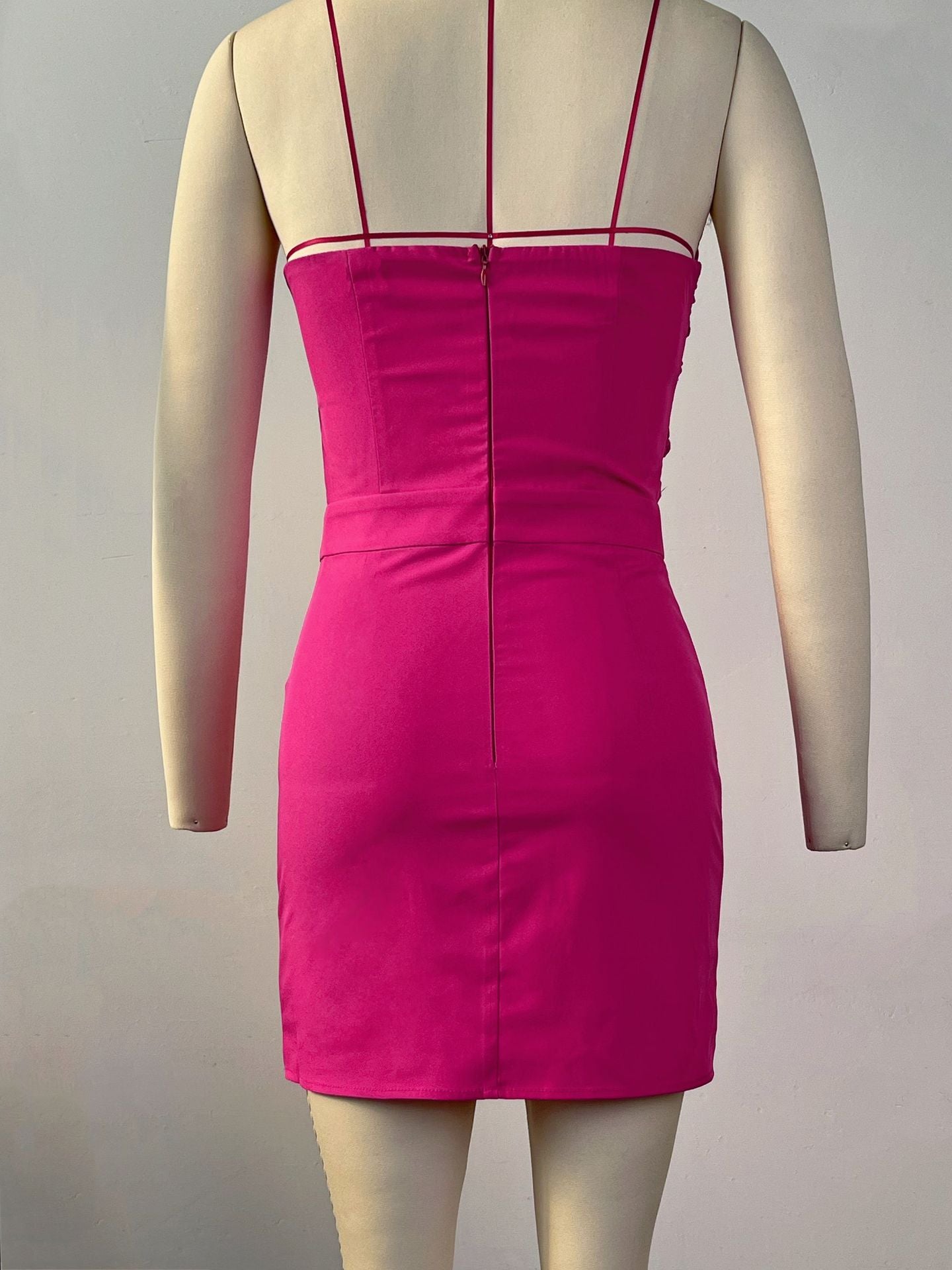 Women sexy Backless hollow bow dress 6