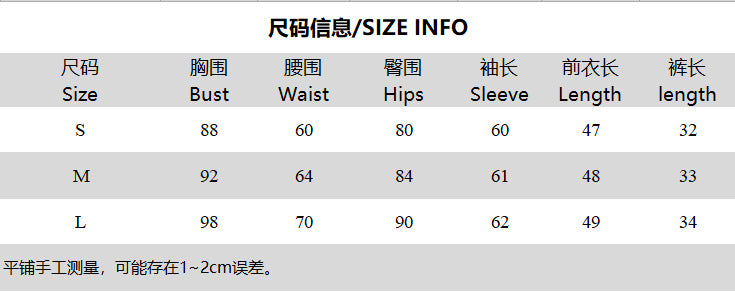 Women autumn turndown collar contrast color long-sleeved top shorts two-piece set 10