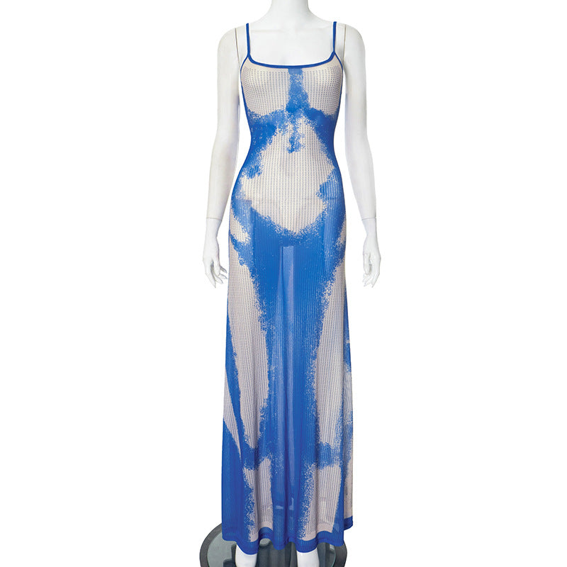 Spring/Summer Women's Sexy Print Straps Dress 6