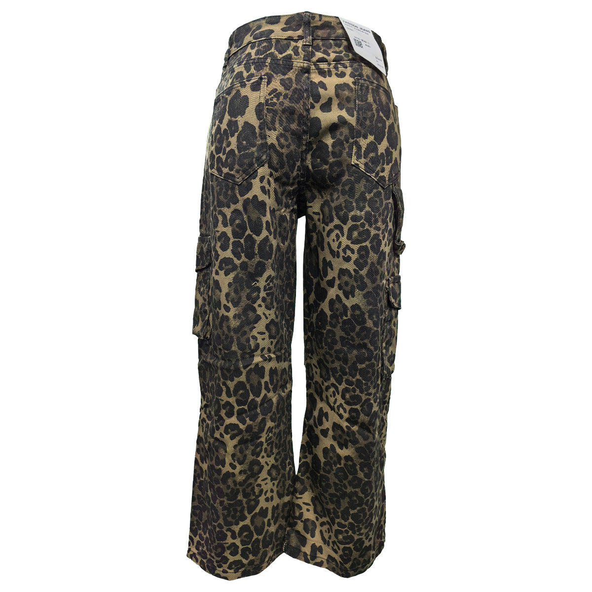 Leopard Cargo Pants Pocket Denim Jeans 7